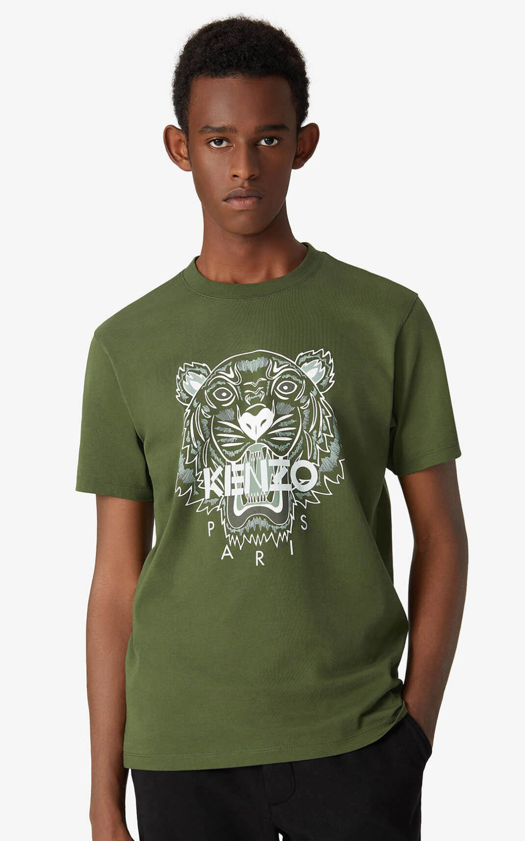 Kenzo Tiger T-shirts Herre - MørkeKhaki DK-240254